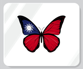 Taiwan Butterfly Flag Pride Icon
