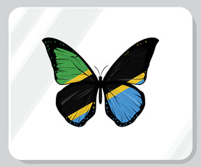 Tanzania Butterfly Flag Pride Icon