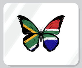 South Africa Butterfly Flag Pride Icon
