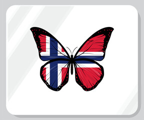 Norway Butterfly Flag Pride Icon
