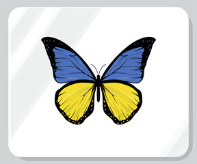 Ukraine Butterfly Flag Pride Icon
