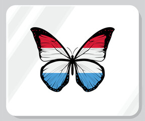 Luxembourg Butterfly Flag Pride Icon
