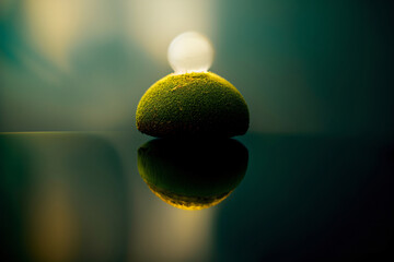 A Green Object Sitting On Top Of A Table