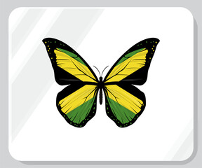 Jamaica Butterfly Flag Pride Icon
