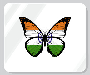 India Butterfly Flag Pride Icon
