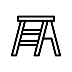 step ladder line icon illustration vector graphic. Simple element illustration vector graphic, suitable for app, websites, and presentations isolated on white background