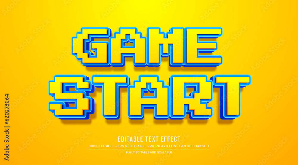 Poster editable text effect game start