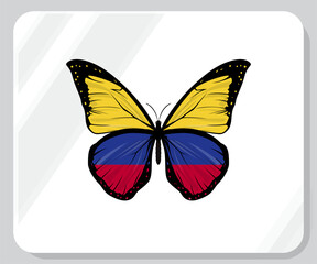 Colombia Butterfly Flag Pride Icon
