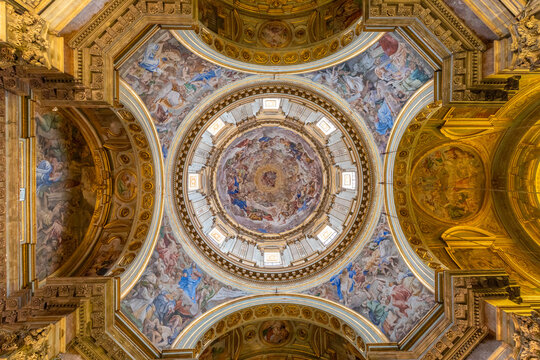 Dome of the Royal Chapel of the Treasure of St. Januarius (San Gennaro), Naples Cathedral, Naples, Campania