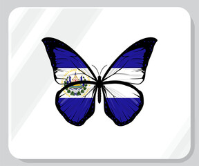 El Salvador Butterfly Flag Pride Icon
