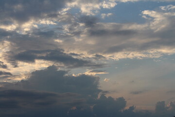 A cloudy sky with many clouds