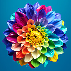 flower in LGBT colors concept of sexual and gender minority. AI generated