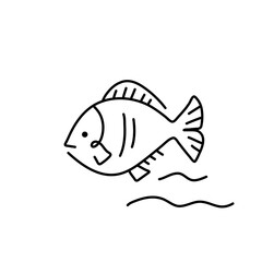 Fish modern line design style icons