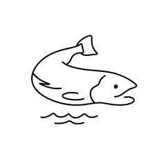 Fish modern line design style icons