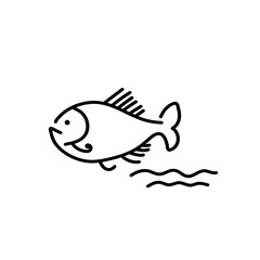 Fish modern line design style icons