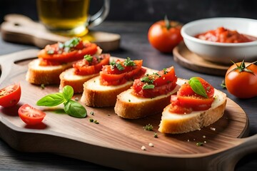 Fototapeta na wymiar bruschetta with tomato
