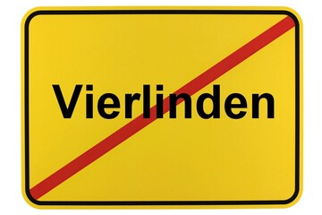 Illustration eines Ortsschildes der Gemeinde Vierlinden in Brandenburg