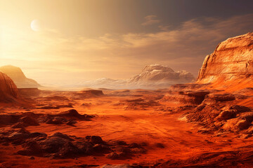 Surface of the planet Mars. Generative AI