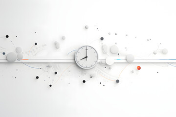 designer clock on white abstract wall 8 o'clock - obrazy, fototapety, plakaty