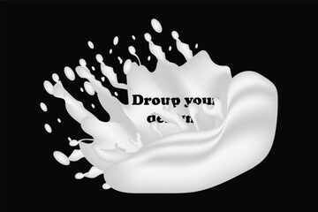 milk splash on black background
