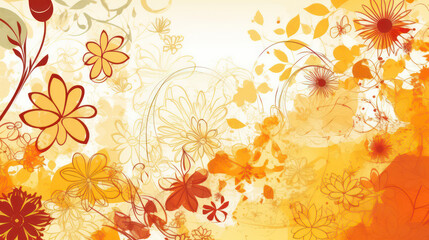 Lebendige und energetische Sommer Hintergrund mit hellen Farben, tropische Blumen und Blätter. Urlaub, Reisen, Meer. Generative AI.