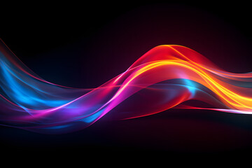 curved and colored lines on a black background wallpaper in rainbow design