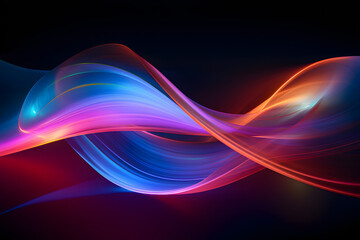 curved and colored lines on a black background wallpaper in rainbow design wallpaper