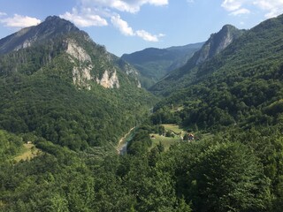 Fototapeta na wymiar Georgian landscape with green mountains