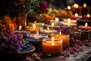 Obraz premium Aromatherapy Candles Models professional photograpphy AI Generated 