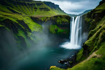 waterfall in the mountains