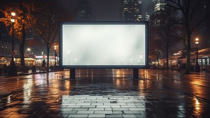 Blank digital signage screen in a public space, ideal for customization, generative ai