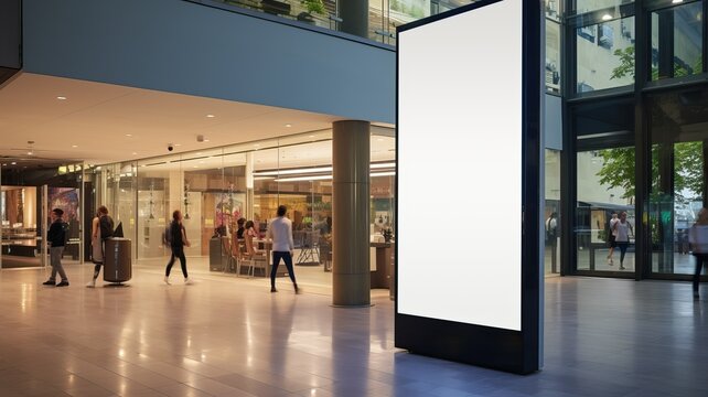 Blank Digital Signage Screen In A Public Space, Ideal For Customization, Generative Ai