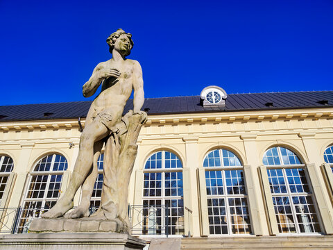 Apollo Sculpture in front of the Old Orangery, Lazienki Park (Royal Baths Park), Warsaw, Masovian Voivodeship, Poland