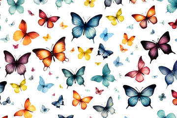 seamless background with colorful butterflies