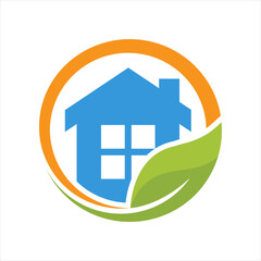 Illustration icon for eco-friendly house. Eco-friendly home concept.