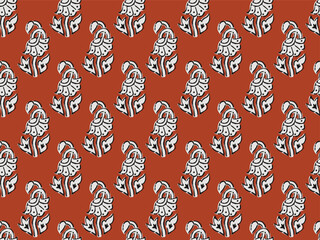 BEAUTIFUL HAND DRAWN SPRIG FLORAL PATTERN AJRAKH BAGRU SANGANER BLOCK PRINT AND BATIK PRINT DIGITAL PRINT SEAMLESS TEXTILE PATTERN IN EDITABLE FILE