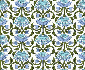 BAROQUE, RENAISSANCE, FLORAL REPEAT PATTERN WITH  SEAMLESS PATTERN IN VECTOR
