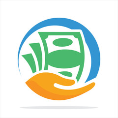 icon logo for fundraising, business loan money, save money, and other financial management