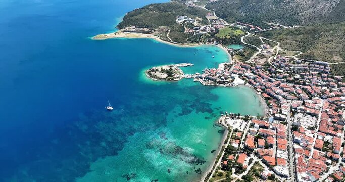 Captivating Aerial View of Dat&ccedil;a Peninsula and its Coastline in Muğla, Turkey