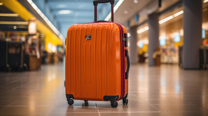Naklejka na ściany i meble Suitcase in airport