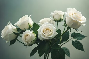 bouquet of white roses generative in ai technology