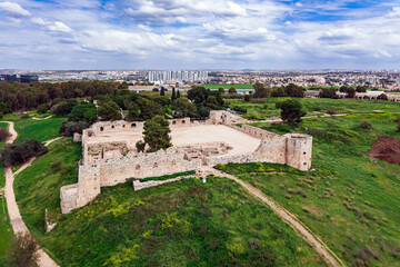Fototapeta na wymiar The walls of the Tel Afek fortress