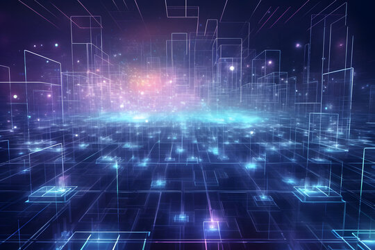 technic futuristic electonic network blockchain wallpaper with connecting communication digital data elements in background texture
