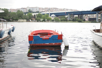 Boat dock on river in istanbul 