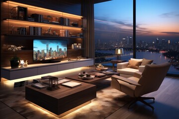 Minimalist interior design professional photograpphy AI Generated 