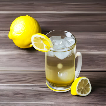 Illustration of lemonade and lemons for fresh drinks