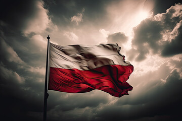 Polish Flag Dramatic Image
