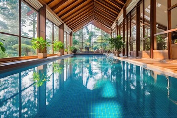 swimming pool at home design professional photograpphy AI Generated 