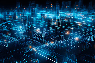 Obraz premium technology of data and since background