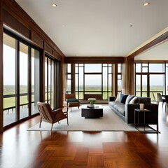 modern living room with floor
